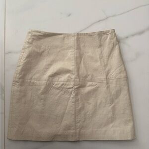 ASOS Cream Leather Mini Skirt